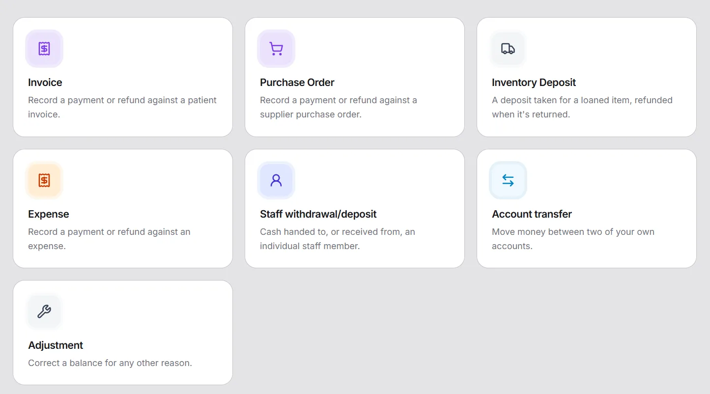 Record a transaction